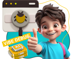 Тестирование & Vibe Debug. Охотники за багами - КИБЕРшкола программирования для детей, компьютерные курсы для школьников, начинающих и подростков - KIBERone г. Наро-Фоминск